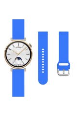 Huawei Watch Gt2 42mm Ile Uyumlu 20mm Purelux Soft Tokalı Silikon Kordon Dayanıklı Spor Stil Mavi