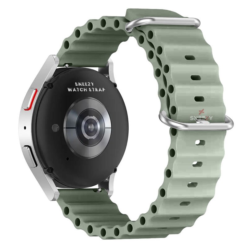 Huawei Watch GT Runner-Sport 46mm- GT2 E 22mm Uyumlu Seaflex Ocean Silikon Kordon Su Yeşili - Su yeşili