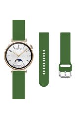 Huawei Watch Gt2 42mm Ile Uyumlu 20mm Purelux Soft Tokalı Silikon Kordon Dayanıklı Spor Stil Haki