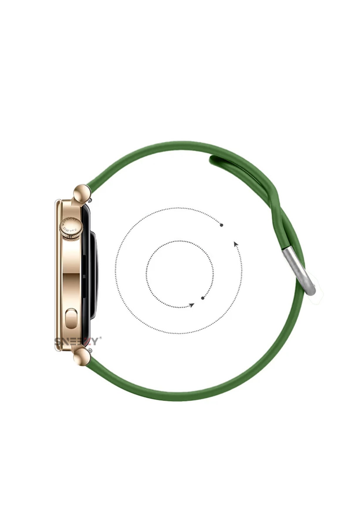 Huawei Watch Gt2 42mm Ile Uyumlu 20mm Purelux Soft Tokalı Silikon Kordon Dayanıklı Spor Stil Haki