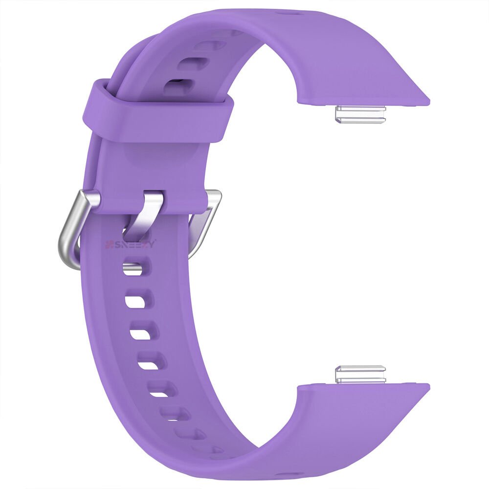 Huawei Watch Fit 3 Uyumlu Yumuşak Soft Tokalı Silikon Kordon Lila