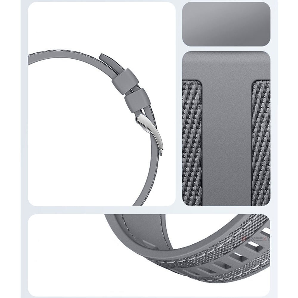 Redmi Watch 5 Active Redmi 5 Lite ile Uyumlu Metal Tokalı Dikiş Detaylı Şık Dokuma Silikon Kordon