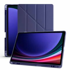 Samsung Galaxy Tab S9 Plus X810 12.4 İnç Katlanabilir Kalemlikli Standlı Akıllı Kılıf Lacivert