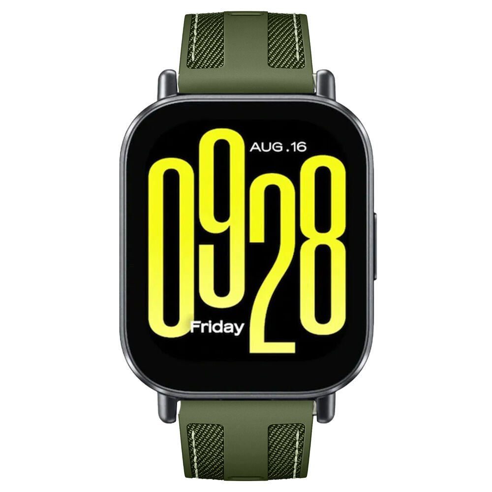 Redmi Watch 5 Active Redmi 5 Lite ile Uyumlu Metal Tokalı Dikiş Detaylı Şık Dokuma Silikon Kordon Haki