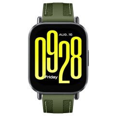 Redmi Watch 5 Active Redmi 5 Lite ile Uyumlu Metal Tokalı Dikiş Detaylı Şık Dokuma Silikon Kordon Haki