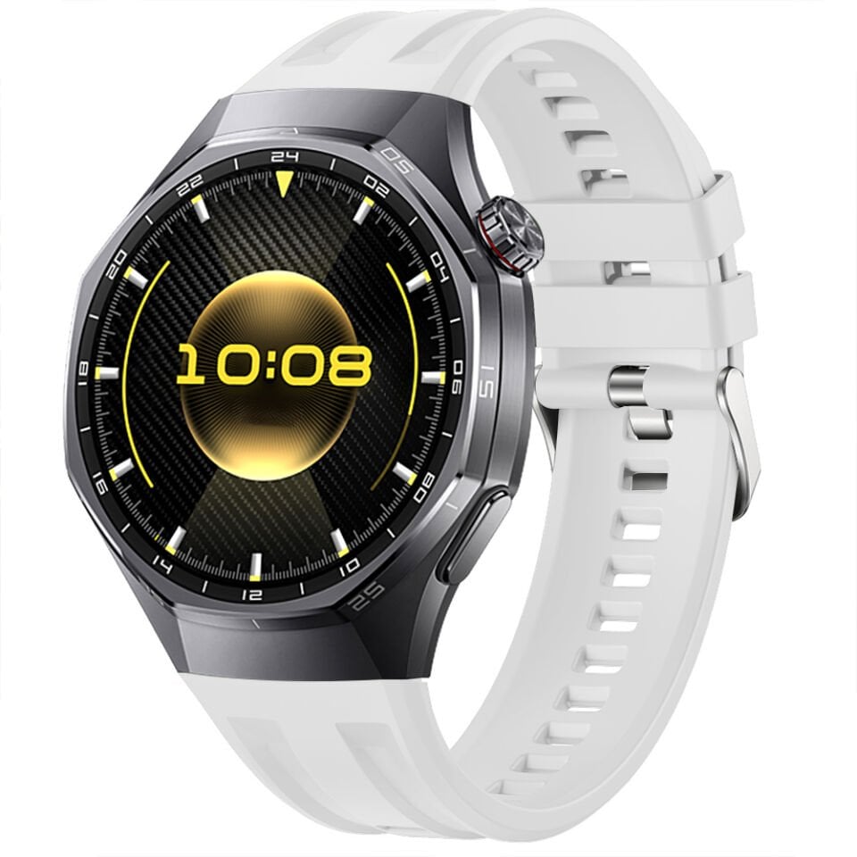 Sneezy Huawei Watch GT6 Pro 46mm İle Tam Uyumlu Spor Silikon Metal Tokalı Soft Saat Kordonu