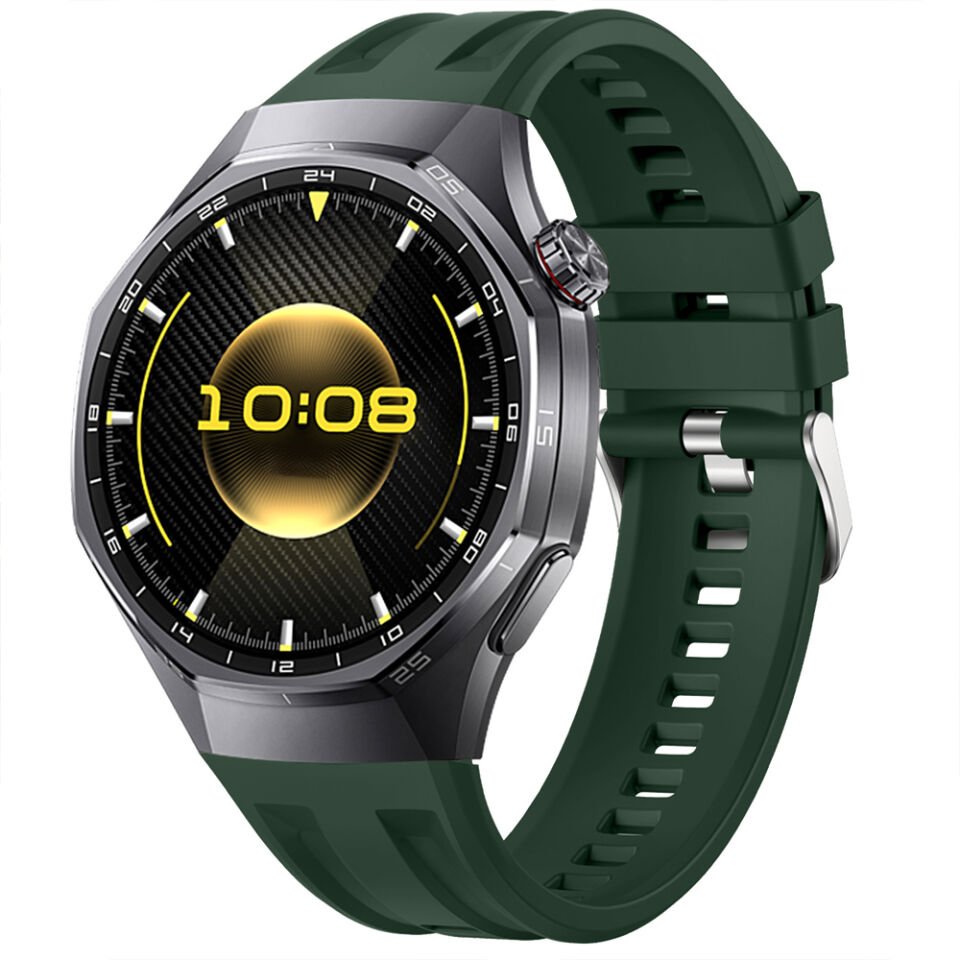 Sneezy Huawei Watch GT6 Pro 46mm İle Tam Uyumlu Spor Silikon Metal Tokalı Soft Saat Kordonu