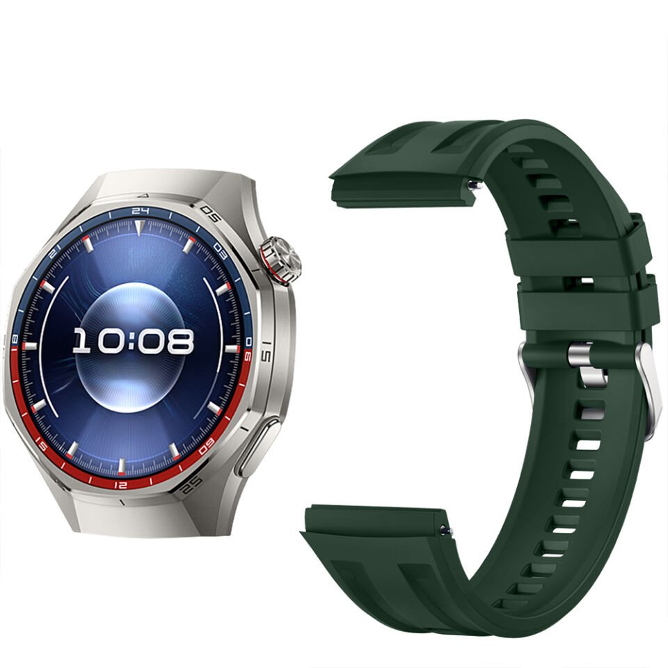 Sneezy Huawei Watch GT6 Pro 46mm İle Tam Uyumlu Spor Silikon Metal Tokalı Soft Saat Kordonu