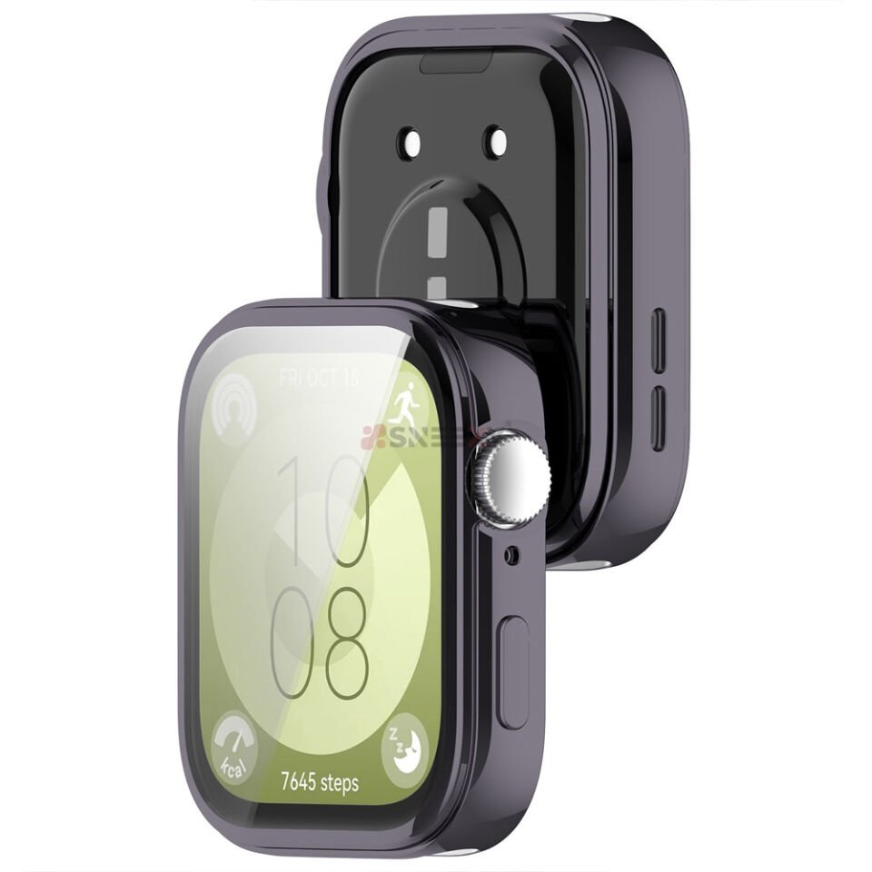 Huawei Watch Fit 3 Uyumlu Yumuşak Silikon 360 Tam Koruma Kasa ve Ekran Koruyucu