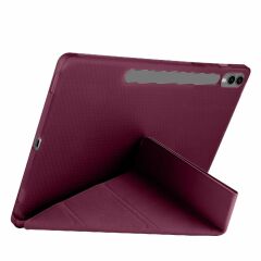 Samsung Galaxy Tab S9 Plus X810 12.4 İnç Katlanabilir Kalemlikli Standlı Akıllı Kılıf Mürdüm