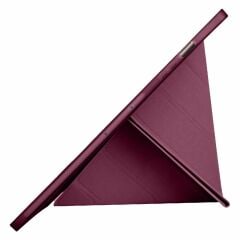 Samsung Galaxy Tab S9 Plus X810 12.4 İnç Katlanabilir Kalemlikli Standlı Akıllı Kılıf Mürdüm