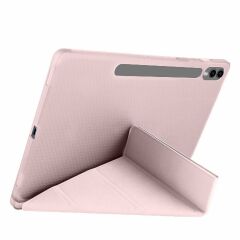 Samsung Galaxy Tab S9 Plus X810 12.4 İnç Katlanabilir Kalemlikli Standlı Akıllı Kılıf Pembe