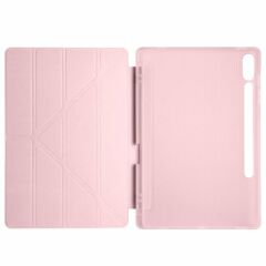 Samsung Galaxy Tab S9 Plus X810 12.4 İnç Katlanabilir Kalemlikli Standlı Akıllı Kılıf Pembe