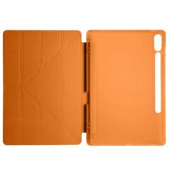Samsung Galaxy Tab S9 Plus X810 12.4 İnç Katlanabilir Kalemlikli Standlı Akıllı Kılıf Turuncu