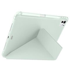 iPad Pro 11 inç M4 2024 Uyumlu Kılıf Üçgen Katlanabilir Kalem Şarj Bölmeli Kılıf A2836 A2837 A3006