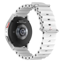 Huawei Watch 4 46mm-Watch 4 Pro 22mm Uyumlu Seaflex Ocean Silikon Kordon Beyaz - Beyaz