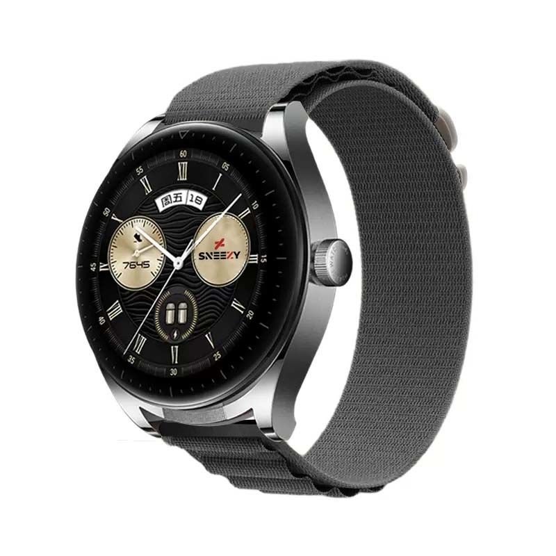 Honor Magic Watch 2 – Watch Magic – Watch Gs3 22mm Uyumlu Frost Alpine Loop Kordon Siyah