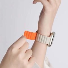 Samsung Galaxy Watch 5 Pro r920 20mm Uyumlu 20mm Harmony Duo Magnetik Silikon Kordon Siyah - Sarı - Siyah - Sarı