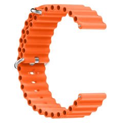 Huawei Watch 4 46mm-Watch 4 Pro 22mm Uyumlu Seaflex Ocean Silikon Kordon Turuncu - Turuncu