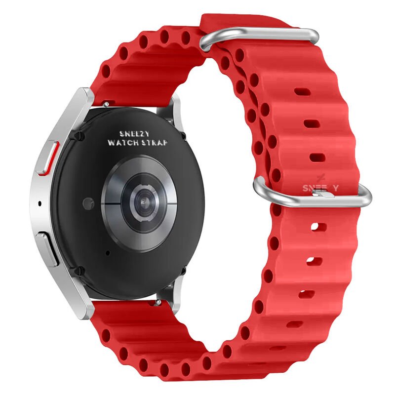 Honor Magic Watch 2 – Watch Magic – Watch Gs3 22mm Uyumlu Seaflex Ocean Silikon Kordon Kırmızı - Kırmızı