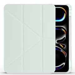 Apple iPad Pro 11 inç 2.Nesil 2020 Uyumlu Kılıf Üçgen Katlanabilir Kalem Şarj Bölmeli Kılıf Açık Yeşil