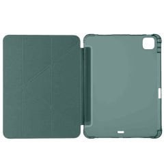 Apple iPad Pro 11 inç 2.Nesil 2020 Uyumlu Kılıf Üçgen Katlanabilir Kalem Şarj Bölmeli Kılıf Haki