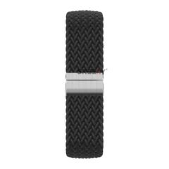 Samsung Galaxy Watch 46mm R800 Watch 3 45mm R840 22mm Uyumlu Metal Klips Solo Fiberlink Örgü Kordon Siyah - Siyah