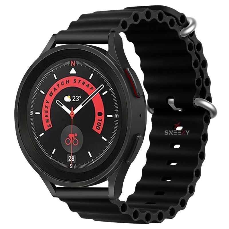 Honor Magic Watch 2 – Watch Magic – Watch Gs3 22mm Uyumlu Seaflex Ocean Silikon Kordon Siyah - Siyah