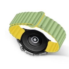 Samsung Galaxy Watch 5 Pro r920 20mm Uyumlu 20mm Harmony Duo Magnetik Silikon Kordon Mint