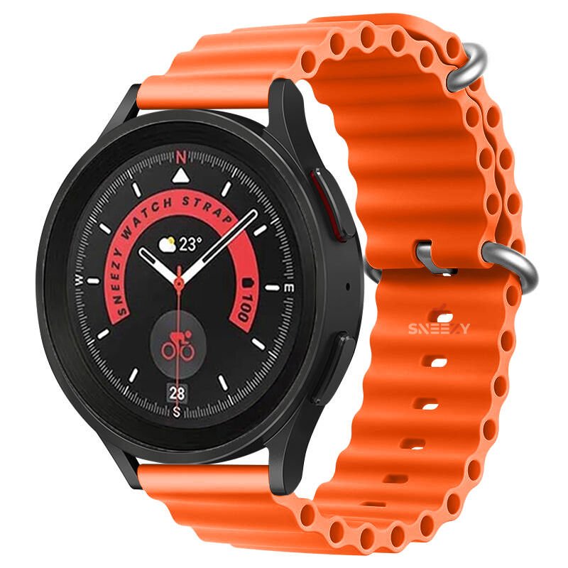 Honor Magic Watch 2 – Watch Magic – Watch Gs3 22mm Uyumlu Seaflex Ocean Silikon Kordon Turuncu - Turuncu