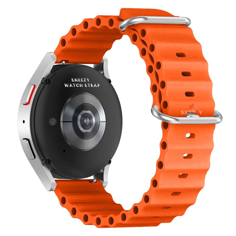 Honor Magic Watch 2 – Watch Magic – Watch Gs3 22mm Uyumlu Seaflex Ocean Silikon Kordon Turuncu - Turuncu