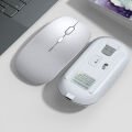 Xiaomi Tablet Şarj Edilebilir Sessiz Mouse Bluetooth + 2.4Hz Wifi Kablosuz Mouse Fare Gümüş