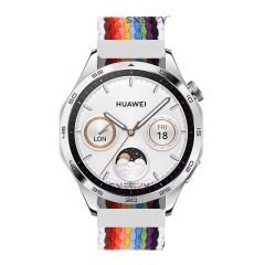 Samsung Gear S3 Frontier R760 - S3 Classic R770 22mm Uyumlu Metal Klips Solo Fiberlink Örgü Kordon Beyaz Gökkuşağı
