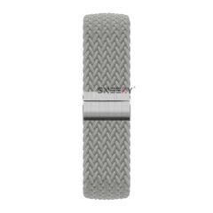 Samsung Gear S3 Frontier R760 - S3 Classic R770 22mm Uyumlu Metal Klips Solo Fiberlink Örgü Kordon Gri - Gri