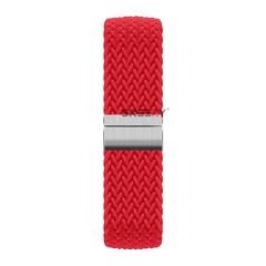 Samsung Gear S3 Frontier R760 - S3 Classic R770 22mm Uyumlu Metal Klips Solo Fiberlink Örgü Kordon Kırmızı - Kırmızı