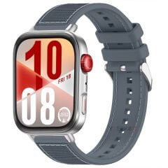 Huawei Watch Fit 4 Fit 4 Pro İle Uyumlu Dikiş Desenli Metal Tokalı Dokuma Silikon Kordon