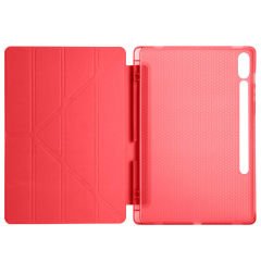 Samsung Galaxy Tab S9 X710 11 İnç Katlanabilir Kalemlikli Standlı Akıllı Kılıf Kırmızı - Kırmızı