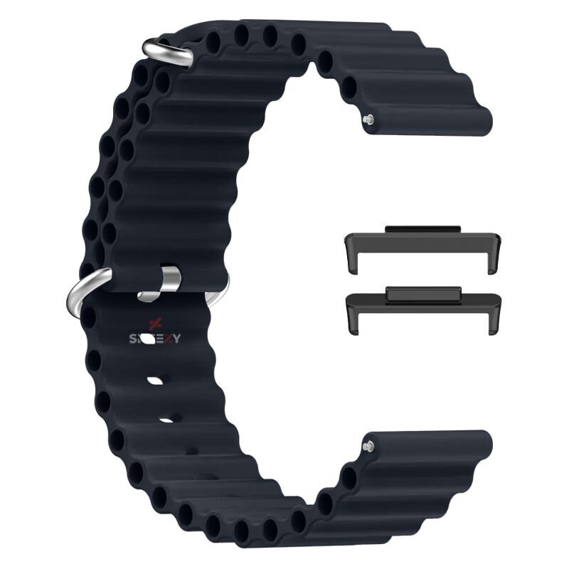Huawei Watch Fit 3 İle Uyumlu Seaflex Ocean Tokalı Yumuşak Soft Silikon Kordon Midnight