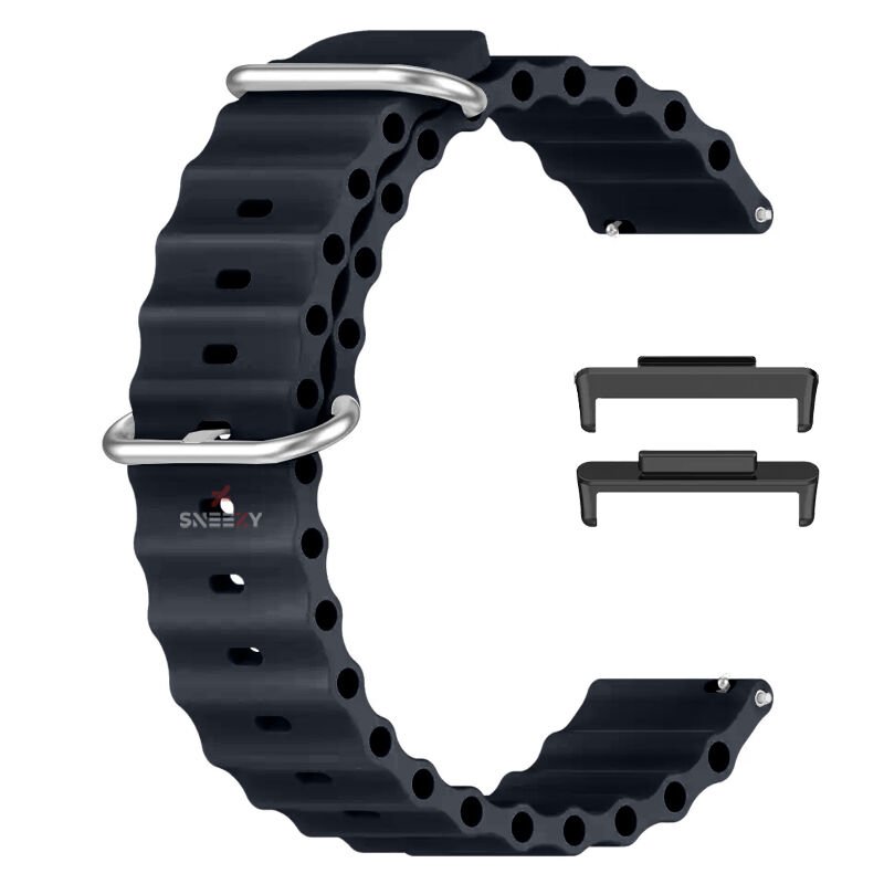 Huawei Watch Fit 3 İle Uyumlu Seaflex Ocean Tokalı Yumuşak Soft Silikon Kordon Midnight