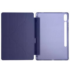 Samsung Galaxy Tab S9 X710 11 İnç Katlanabilir Kalemlikli Standlı Akıllı Kılıf Lacivert - Lacivert