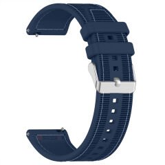 Huawei Watch Fit 4 Fit 4 Pro İle Uyumlu Dikiş Desenli Metal Tokalı Dokuma Silikon Kordon Lacivert