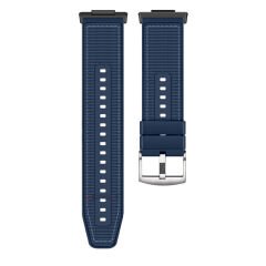 Huawei Watch Fit 4 Fit 4 Pro İle Uyumlu Dikiş Desenli Metal Tokalı Dokuma Silikon Kordon Lacivert