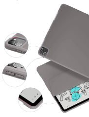 Apple iPad Pro 12.9 İnç 3.4.5.6. Nesil Kılıf Craft Kalem Bölmeli Uyku Modlu Kapaklı Smart Case Koyu Gri - Koyu Gri
