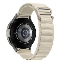 Samsung Galaxy Watch 6 40 43 44 47mm Uyumlu Kavisli Tasarım Frost Alpine Loop Kordon Starlight - Starlight