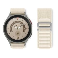Samsung Galaxy Watch 6 40 43 44 47mm Uyumlu Kavisli Tasarım Frost Alpine Loop Kordon Starlight - Starlight