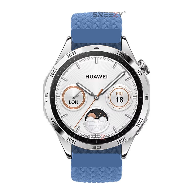 Samsung Gear S3 Frontier R760 - S3 Classic R770 22mm Uyumlu Metal Klips Solo Fiberlink Örgü Kordon Mavi Açık - Mavi Açık
