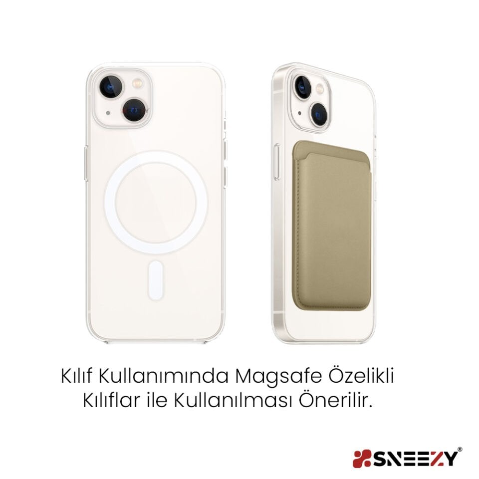 Sneezy İphone 17-17 Air -17Pro-17 Pro max Uyumlu Birinci Sınıf Magsafe Cüzdan Magsafe Deri Kartlık Bej
