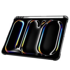 Apple iPad Pro 11 inç 3.Nesil M1 2021 Uyumlu Kılıf Üçgen Katlanabilir Kalem Şarj Bölmeli Kılıf Siyah