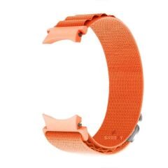 Samsung Galaxy Watch 6 40 43 44 47mm Uyumlu Kavisli Tasarım Frost Alpine Loop Kordon Turuncu - Turuncu