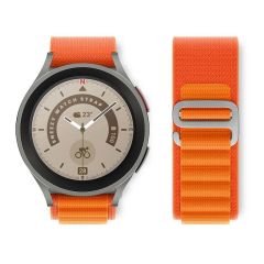 Samsung Galaxy Watch 6 40 43 44 47mm Uyumlu Kavisli Tasarım Frost Alpine Loop Kordon Turuncu - Turuncu